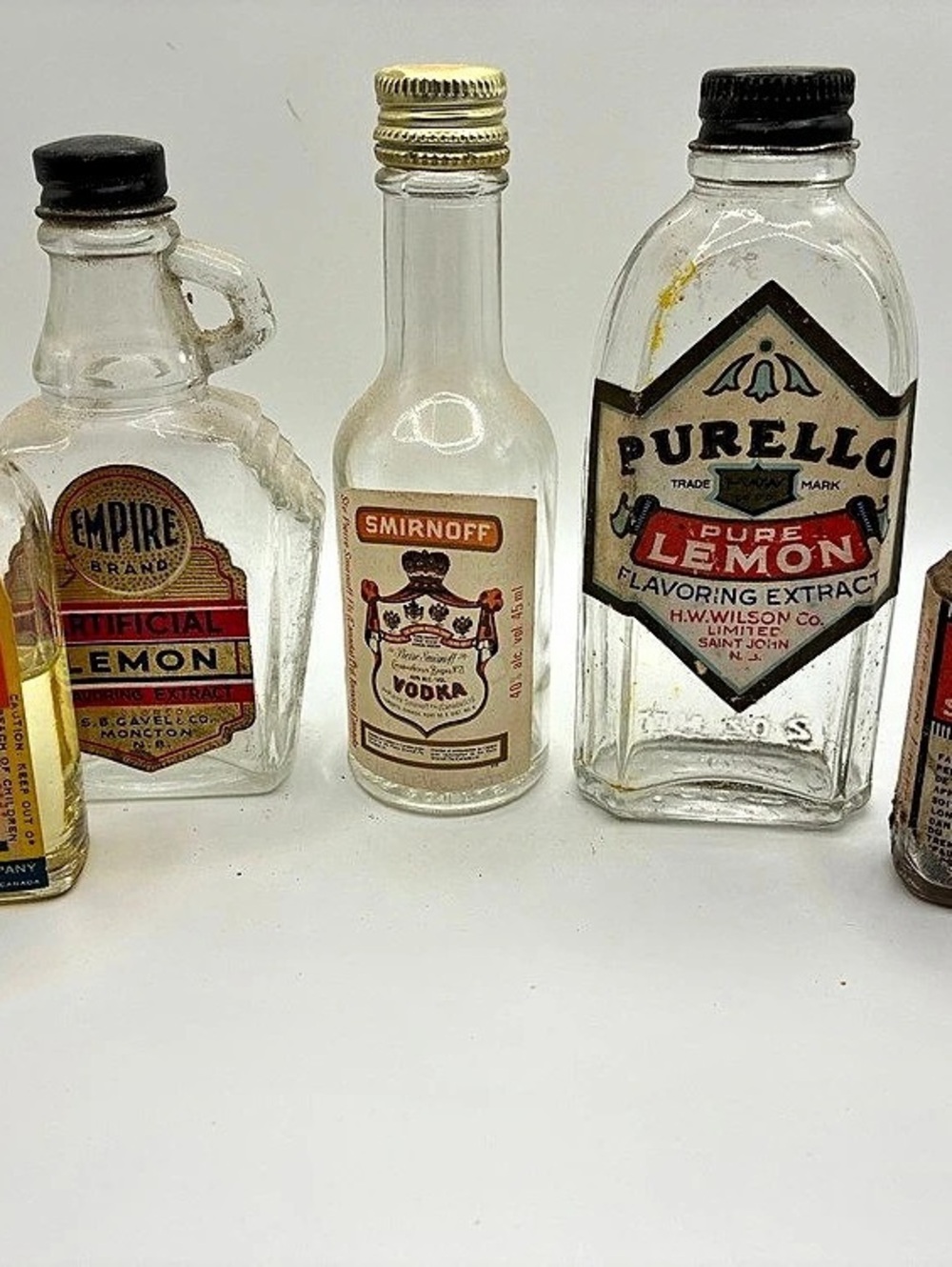 Vintage Glass Extract Bottle Set